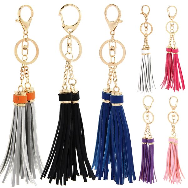 

2019 new fashion key holder keyring keychain leather tassels bag accessory pendant ornament keychain keyring decor for bag, Silver