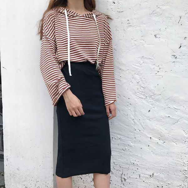 thin striped little coat in autumn women's short hat shield slim casual clothes, Black
thin striped little coat in autumn women's short hat shield slim casual clothes, Black