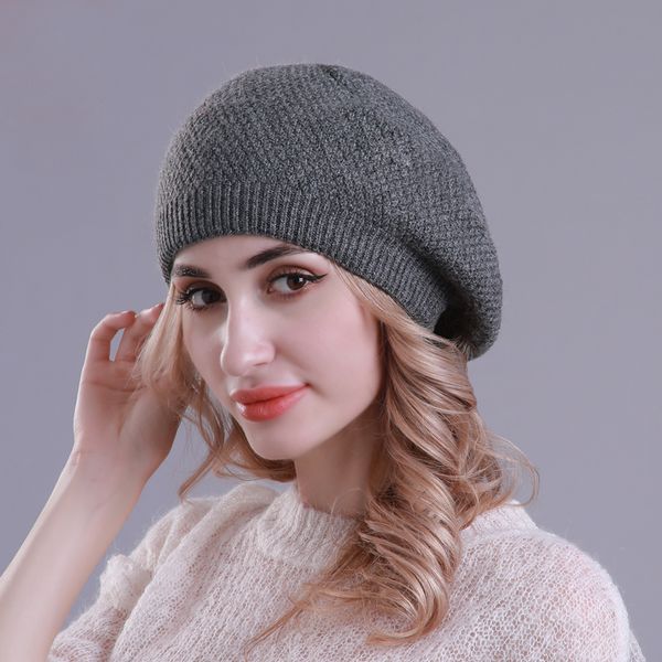 new women's wool beret winter knitted soft warm cashmere french berets cap for ladies fashion solid color slouchy hats, Blue;gray
new women's wool beret winter knitted soft warm cashmere french berets cap for ladies fashion solid color slouchy hats, Blue;gray