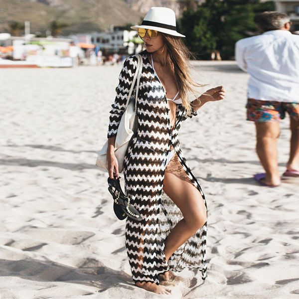 women wave stripe beach dress tunic 2019 lace crochet bikini cover up long kaftan summer cardigan beach wear robe de plage, Blue;gray
women wave stripe beach dress tunic 2019 lace crochet bikini cover up long kaftan summer cardigan beach wear robe de plage, Blue;gray