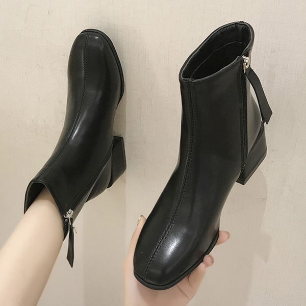 shoes women's mid calf boots round toe leather booties boots-women lace up winter footwear luxury designer low heels booties, Black
shoes women's mid calf boots round toe leather booties boots-women lace up winter footwear luxury designer low heels booties, Black