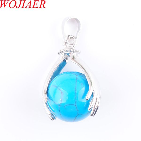 wojiaer fashion palm bead design natural blue turquoise stones pendants & necklaces bead women girls jewelry christmas gifts 1pcs dn3154, Silver
wojiaer fashion palm bead design natural blue turquoise stones pendants & necklaces bead women girls jewelry christmas gifts 1pcs dn3154, Silver