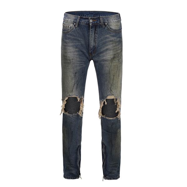 stonewashed ripped ankle zipper dirty jeans high street jeans men regular style destroyed men's pants, Blue
stonewashed ripped ankle zipper dirty jeans high street jeans men regular style destroyed men's pants, Blue