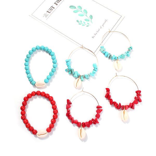 fashion bohemian geometric big ring earrings european and american personality exaggerated natural stone shell earrings bracelet, Golden
fashion bohemian geometric big ring earrings european and american personality exaggerated natural stone shell earrings bracelet, Golden
