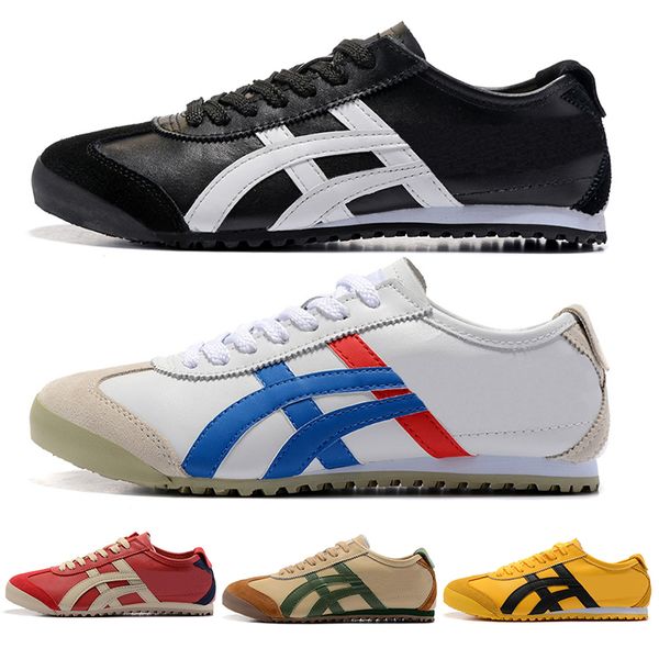 

newasics onitsuka tiger running shoes for men women leather canvas shoes triple s black white gold olive red runner trainers sports sneakers, White;red