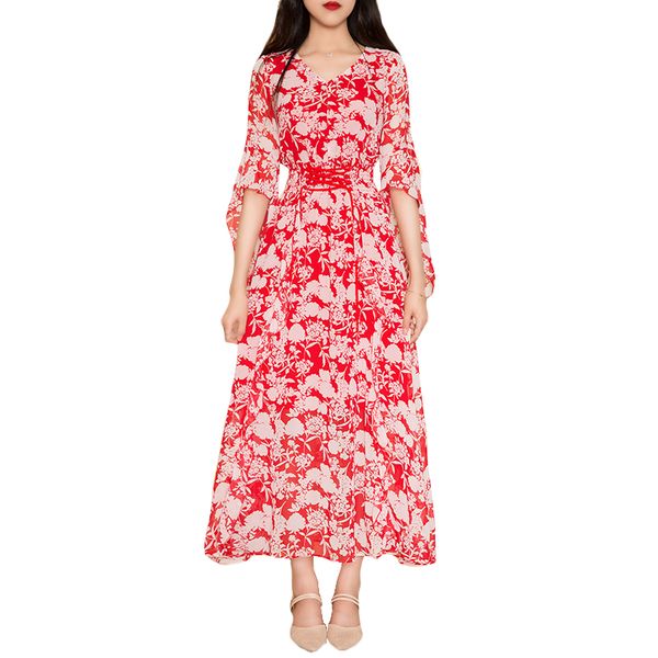 party dresses elegant dress women vintage flare sleeve floral print chiffon bohemian beach summer long maxi 2021, White;black
party dresses elegant dress women vintage flare sleeve floral print chiffon bohemian beach summer long maxi 2021, White;black