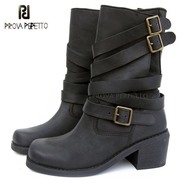 prova perfetto 2018 mid heel non-slip cow suede leather mid boots casual buckle strap square toe knight boots, Black
prova perfetto 2018 mid heel non-slip cow suede leather mid boots casual buckle strap square toe knight boots, Black