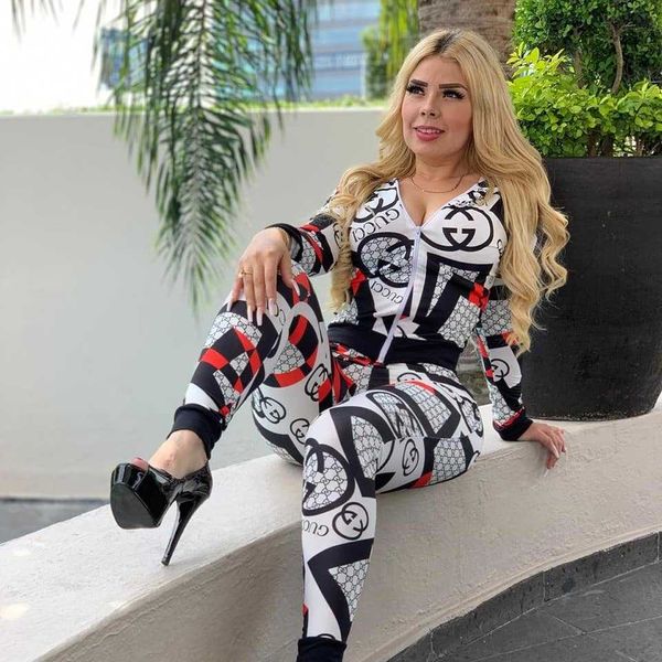 new women fashion letter print sweatsuit slim zipper jacket+pants two piece set casual outfit 2pcs suits 2xl, White
new women fashion letter print sweatsuit slim zipper jacket+pants two piece set casual outfit 2pcs suits 2xl, White