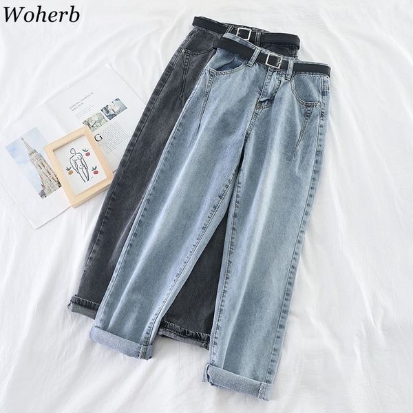 woherb 2020 весна новые джинсы для женщин мягкий винтаж higt талия свободные дикие твердые шаровары повседневная уличная одежда леди брюки 9, Blue 
woherb 2020 весна новые джинсы для женщин мягкий винтаж higt талия свободные дикие твердые шаровары повседневная уличная одежда леди брюки 9, Blue