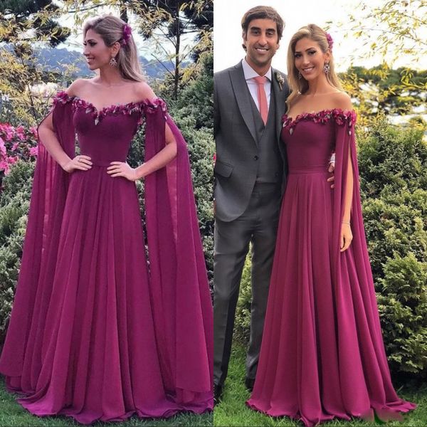 2019 fuchsia formal dresses evening wear long sleeves off shoulder appliques chiffon prom dress pleats african party gowns vestidos, Black;red
2019 fuchsia formal dresses evening wear long sleeves off shoulder appliques chiffon prom dress pleats african party gowns vestidos, Black;red