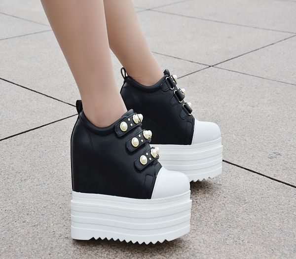 2018 new thick-soled wedges women's shoes korean version of the versatile high-heeled shoes increased casual, Black
2018 new thick-soled wedges women's shoes korean version of the versatile high-heeled shoes increased casual, Black