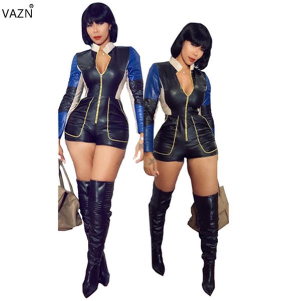vazn 2019 sprint fashion ladies leather playsuits patchwork full sleeve lady skinny tracksuit playsuit romper fnn8182, Black;white
vazn 2019 sprint fashion ladies leather playsuits patchwork full sleeve lady skinny tracksuit playsuit romper fnn8182, Black;white
