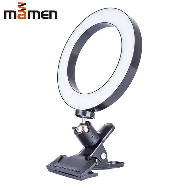 mamen 16cm studio ring light usb lamp with metal ball head clip stepless dimming for youtube makeup live video fill light
mamen 16cm studio ring light usb lamp with metal ball head clip stepless dimming for youtube makeup live video fill light