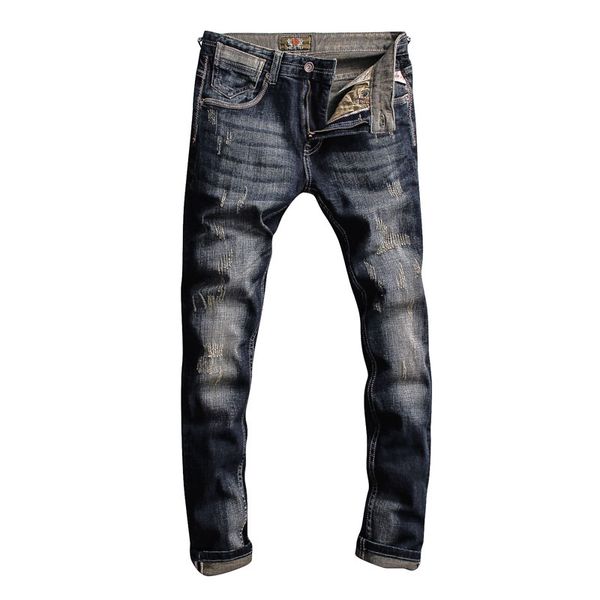 italian vintage fashion men jeans slim fit retro washed ripped jeans homme scratch designer men denim pants, Blue
italian vintage fashion men jeans slim fit retro washed ripped jeans homme scratch designer men denim pants, Blue