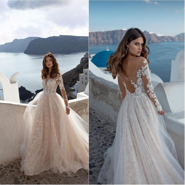 2020 wedding dresses scoop neck long sleeve lace appliques bridal gowns hollow back sweep train a line wedding dress robe de mariee, White
2020 wedding dresses scoop neck long sleeve lace appliques bridal gowns hollow back sweep train a line wedding dress robe de mariee, White