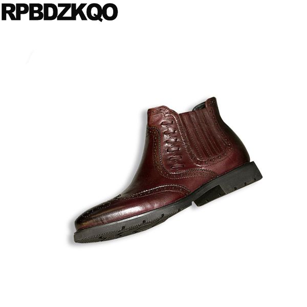 genuine leather burgundy pointed toe wingtip booties shoes full grain business formal brogue mens zipper dress boots party men, Black
genuine leather burgundy pointed toe wingtip booties shoes full grain business formal brogue mens zipper dress boots party men, Black