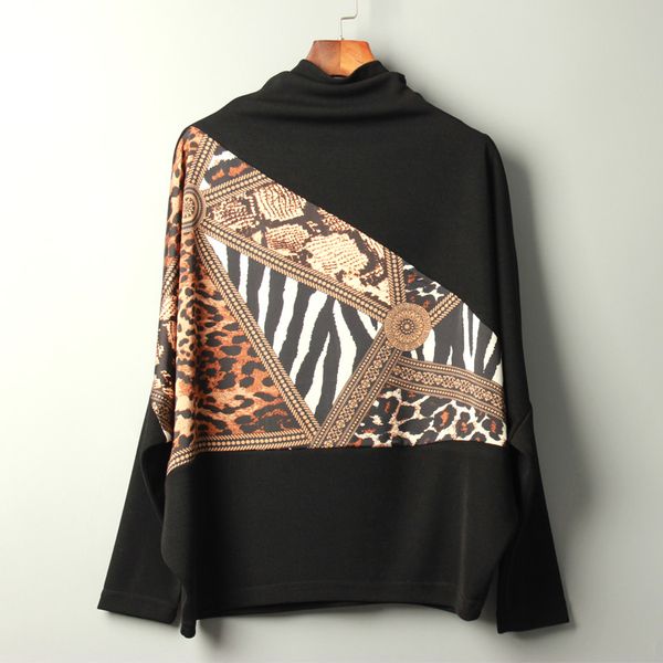 autumn and winter new thin bat sleeve slim knit loose high collar leopard print long sleeve women's knit-shirt oversized sweater, White;black
autumn and winter new thin bat sleeve slim knit loose high collar leopard print long sleeve women's knit-shirt oversized sweater, White;black