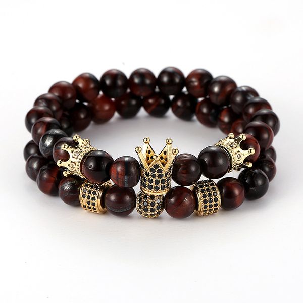 luxury charm 2pc/set crown mens beaded bracelet designer yellow red tiger eye stone aaa cubic zirconia rose gold silver ball bracelets for w, Black
luxury charm 2pc/set crown mens beaded bracelet designer yellow red tiger eye stone aaa cubic zirconia rose gold silver ball bracelets for w, Black