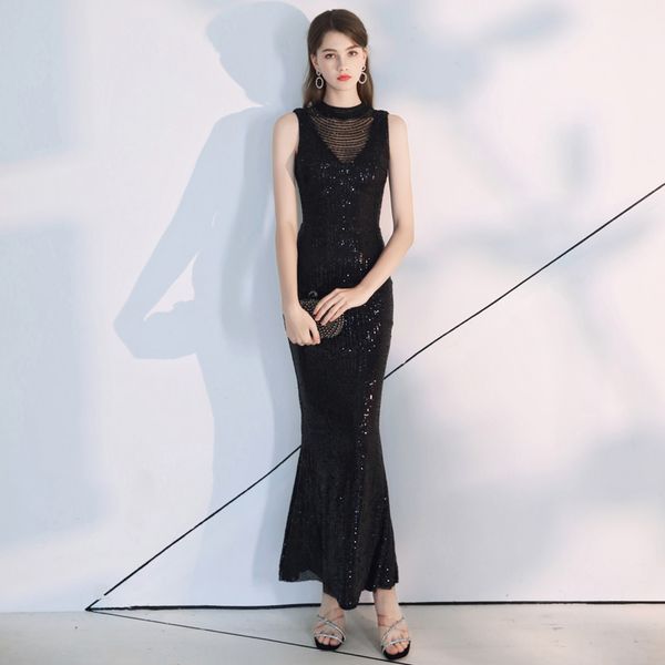 ae485 black squined mermaid evening dresses 2019 long for women formal evening gowns party prom party dresses, White;black
ae485 black squined mermaid evening dresses 2019 long for women formal evening gowns party prom party dresses, White;black