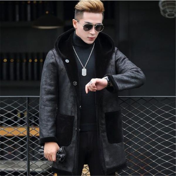 mens genuine leather jacket sheep shearing real fur coat for men double-sided wear hooded korean leather jackets kj847, Black
mens genuine leather jacket sheep shearing real fur coat for men double-sided wear hooded korean leather jackets kj847, Black