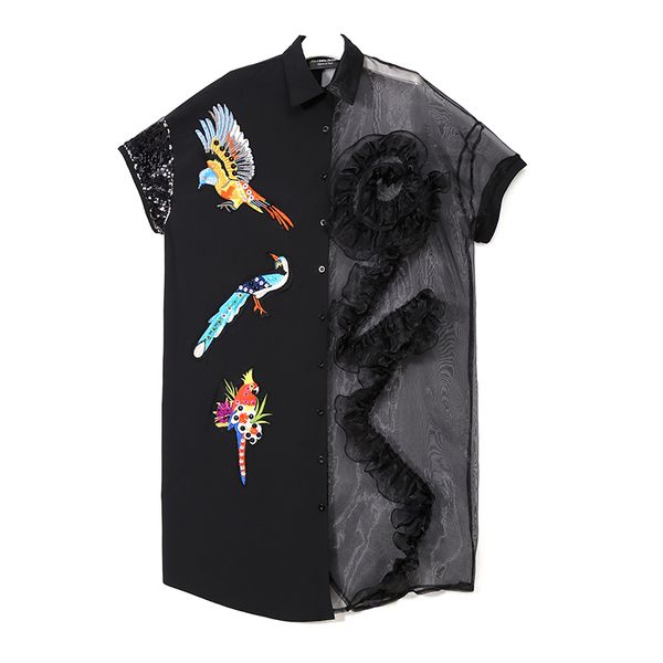 2020 spring and summer new women's embroidery sequins large - size loose - sleeved cardigan dress, Black;gray
2020 spring and summer new women's embroidery sequins large - size loose - sleeved cardigan dress, Black;gray