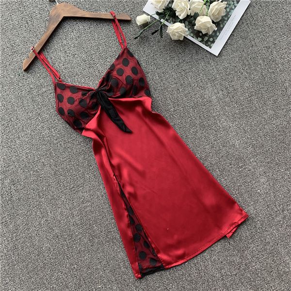 women's sleepwear lisacmvpnel nightgown woman lace camisole pijama imitate real silk wave point sweet nightwear, Black;red
women's sleepwear lisacmvpnel nightgown woman lace camisole pijama imitate real silk wave point sweet nightwear, Black;red