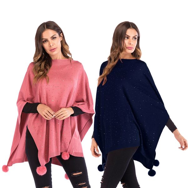 sovalro elegant solid autumn women cloak sweaters round neck beading pom pom knitwear pullovers oversized jumper pull femme, Black
sovalro elegant solid autumn women cloak sweaters round neck beading pom pom knitwear pullovers oversized jumper pull femme, Black