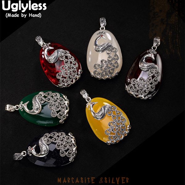 uglyless real 990 fine silver natural chalcedony peacock necklaces without chain ethnic women statement jewelry marcasite bijoux
uglyless real 990 fine silver natural chalcedony peacock necklaces without chain ethnic women statement jewelry marcasite bijoux