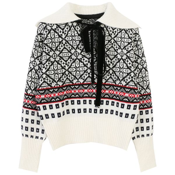 autumn spring women sweaters lapel hit color stitching jacquard long sleeve pullover knitted casual outerwear ta11776, White;black
autumn spring women sweaters lapel hit color stitching jacquard long sleeve pullover knitted casual outerwear ta11776, White;black
