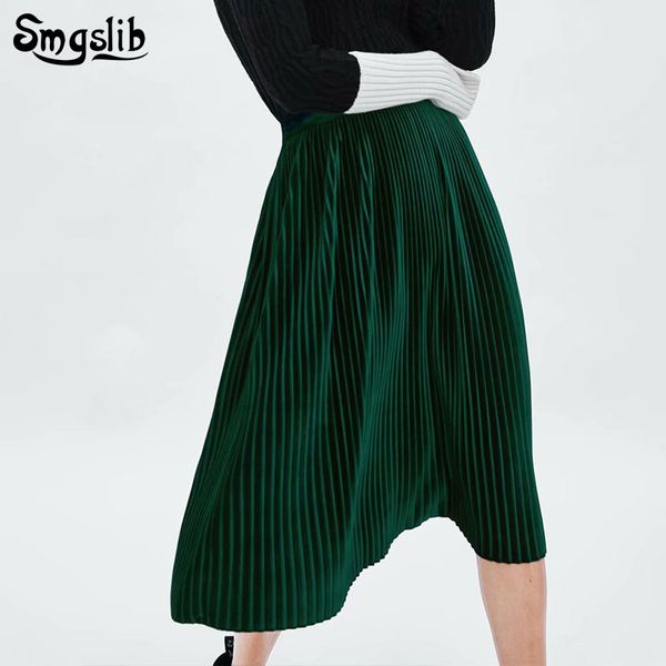 casual basic fashion all match pleated velvet green vintage high waist wind 2019 new fashion female women skirts, Black
casual basic fashion all match pleated velvet green vintage high waist wind 2019 new fashion female women skirts, Black