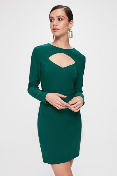 trendyol collar low-cut dress tpraw20el1959, Black;gray 
trendyol collar low-cut dress tpraw20el1959, Black;gray