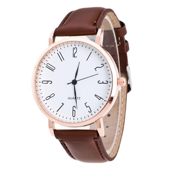 fashion round dial coffee white faux leather band arabic numbers analog quartz wrist watch men women gift relógio unissex, Slivery;brown
fashion round dial coffee white faux leather band arabic numbers analog quartz wrist watch men women gift relógio unissex, Slivery;brown