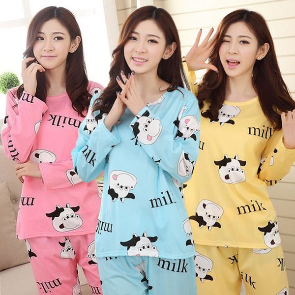 milk cow printed sleepwear sets cartoon nightwear pyjamas women long pullovers and trousers breathable comfortable leisure, Black;red
milk cow printed sleepwear sets cartoon nightwear pyjamas women long pullovers and trousers breathable comfortable leisure, Black;red