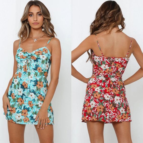 women ladies sleeveless floral print mini dress summer fashion backless slip dress, Black;gray
women ladies sleeveless floral print mini dress summer fashion backless slip dress, Black;gray