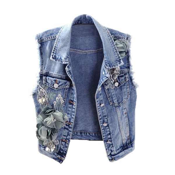 2019 autumn women vest coat flower embroidery women short vest turn down collar denim chaleco mujer gilet casaco feminino, Black;white
2019 autumn women vest coat flower embroidery women short vest turn down collar denim chaleco mujer gilet casaco feminino, Black;white