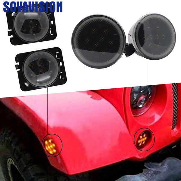 2pcs side maker parking lights bulb smoke lens turn signal lamp for wrangler amber front fender flares with angle eyes halo
2pcs side maker parking lights bulb smoke lens turn signal lamp for wrangler amber front fender flares with angle eyes halo