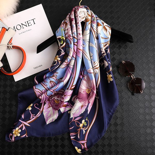 2020 new 90x90cm fashion women scarf feeling silk scarf shawl blue foulard square head scarves wraps, Blue;gray
2020 new 90x90cm fashion women scarf feeling silk scarf shawl blue foulard square head scarves wraps, Blue;gray
