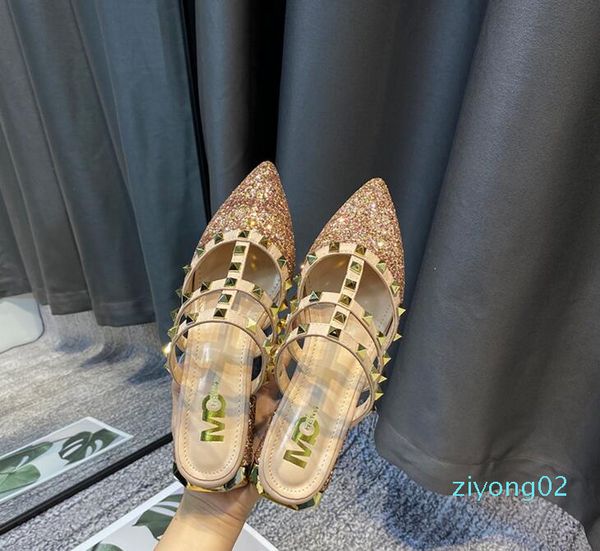 new style rivets sandals women luxury designer party sandals fashion low heel shoes z02, Black
new style rivets sandals women luxury designer party sandals fashion low heel shoes z02, Black