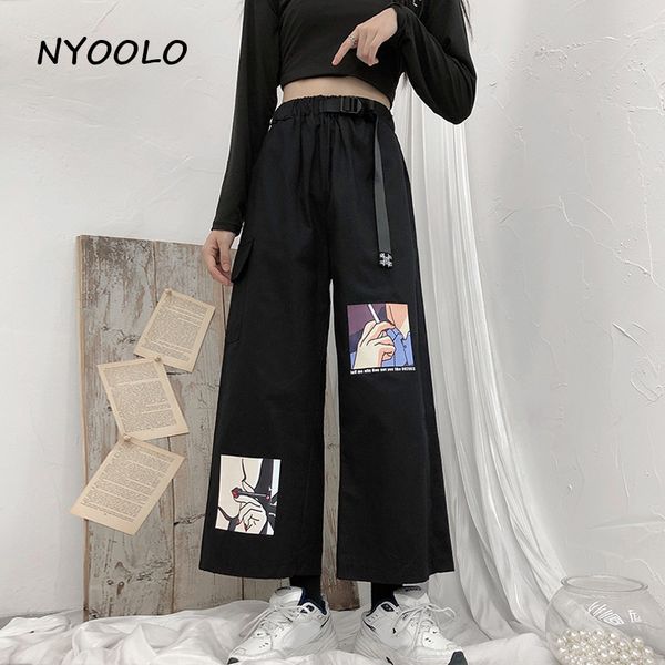 nyoolo summer streetwear vigour girl letters print high waist loose wide leg pants women casual elastic waist ankle length pants, Black;white
nyoolo summer streetwear vigour girl letters print high waist loose wide leg pants women casual elastic waist ankle length pants, Black;white