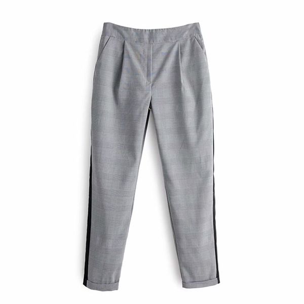 office lady plaid suit pant fashion streetwear black red stripe patchwork women long trousers pockets pleated waist pants, Black;white
office lady plaid suit pant fashion streetwear black red stripe patchwork women long trousers pockets pleated waist pants, Black;white