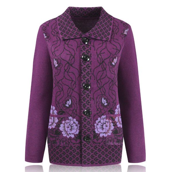 women's knits & tees 2021 autumn middle age mother knitted cardigan women sweater coats print knitwear plus size 4xl p309, White
women's knits & tees 2021 autumn middle age mother knitted cardigan women sweater coats print knitwear plus size 4xl p309, White