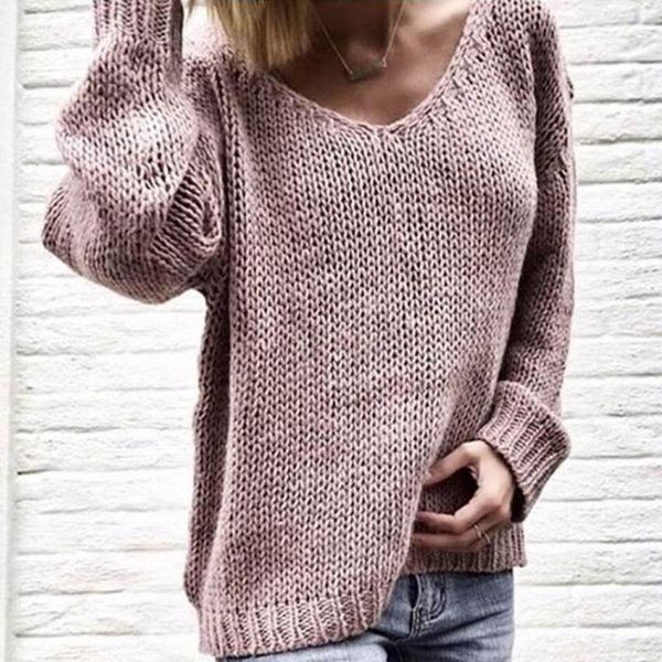 

autumn fashion knitted pullover 2019 women v neck long sleeve loose sweaters ladies solid party jumpers female knitwear blusas, White;black
