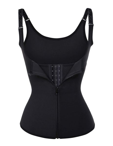women waist trainer push up vest tummy belly girdle body shaper waist cincher corset zipper vest plus size s-4xl shaperwear
