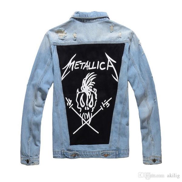spring fashion new men's denim jacket cross skull patch light blue worn out old jacket tide diamond personality cool slim size m-4, Black;brown
spring fashion new men's denim jacket cross skull patch light blue worn out old jacket tide diamond personality cool slim size m-4, Black;brown