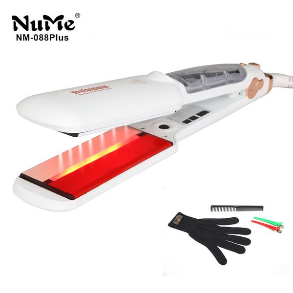 professional steam hair straightener ceramic vapor infrared heating flat iron steampod salon 2 inch styling tool wet hairstyler, Black
professional steam hair straightener ceramic vapor infrared heating flat iron steampod salon 2 inch styling tool wet hairstyler, Black