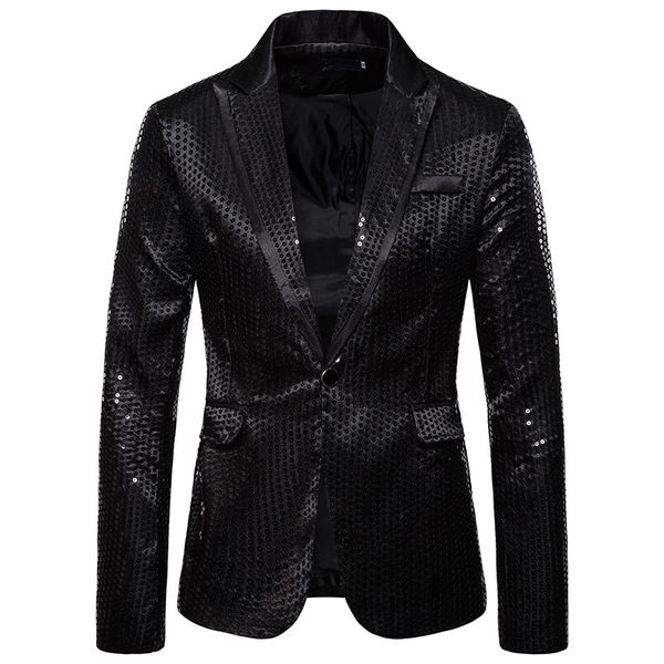 men\\\\'s lapel collar long sleeve slim fit shiny coat evening party clubwear blazer, White;black
men\\\\'s lapel collar long sleeve slim fit shiny coat evening party clubwear blazer, White;black