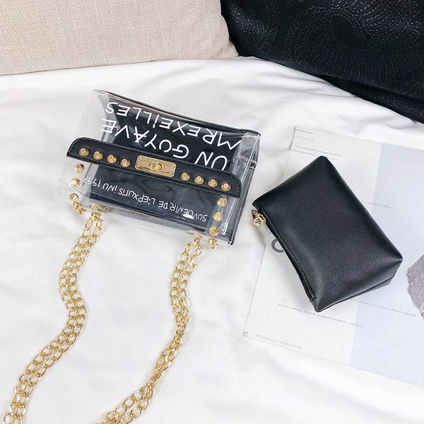 women lady bag clear handbag crossbody composite bag transparent pvc chain pouch tote new b88
women lady bag clear handbag crossbody composite bag transparent pvc chain pouch tote new b88