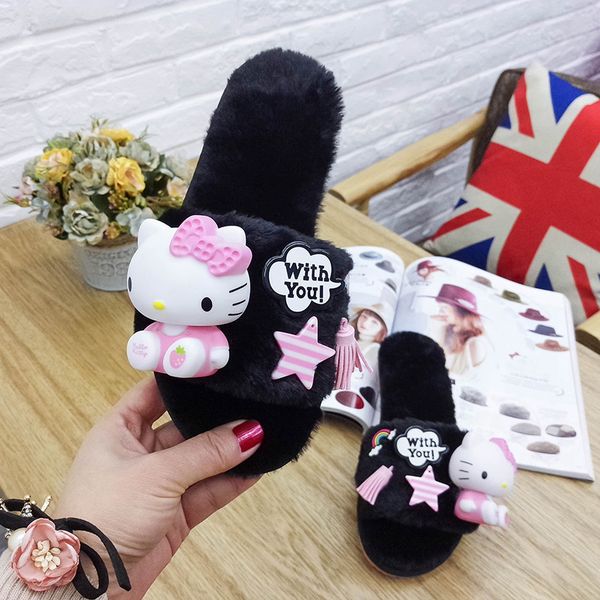 winter home slippers women fur plush sandals hello kitty woman indoor slippers house shoes socofy platform shoes potato, Black
winter home slippers women fur plush sandals hello kitty woman indoor slippers house shoes socofy platform shoes potato, Black