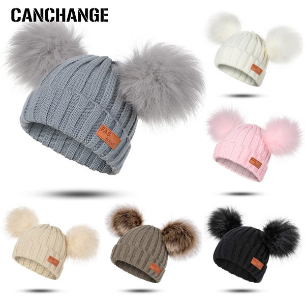 canchange girls boys winter warm gorras fur pompom ball kids knitted beanies hat two pom poms skullies beanies cotton bonnet
canchange girls boys winter warm gorras fur pompom ball kids knitted beanies hat two pom poms skullies beanies cotton bonnet