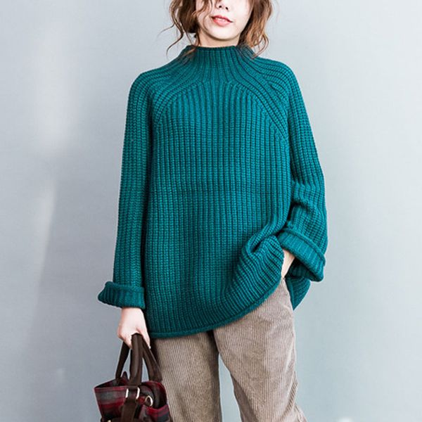 johnature autumn winter fashion leisure all-match women semi high collar pullovers sweater 2019 new loose comfortable sweater, White;black
johnature autumn winter fashion leisure all-match women semi high collar pullovers sweater 2019 new loose comfortable sweater, White;black